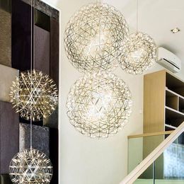ball light chandelier NZ - Pendant Lamps Nordic Chandelier LED Spark Ball Light Creative El Lobby Jump Floor Duplex Building Stair