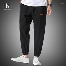 Cotton Harem Pants Men Solid Elastic Waist Streetwear Joggers 2021 Fashion Baggy Black Casual Trousers Sweatpants Men's