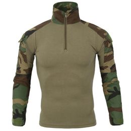 T Shirt Men Outdoor Camouflage Long Sleeves Frog T-shirt Military Cycling Training Cothing Mens Army Combat Tactical Tshirts 5XL 210726