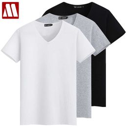 Big Discount 3Pieces/Lot Plus size Basic Tops Tees Men Summer T-shirts cotton short Brand male Tshirt Solid simple clothes man 210707