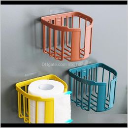 Bathroom Hardware Bath Home & Gardethroom Toilet Paper Rack Wall Mounted Adhesive Organiser No-Drill Leachate Large Capacity Tissue Holder Ha