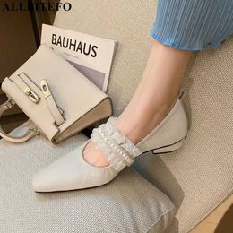 ALLBITEFO sweet lace genuine leather low-heeled comfortable womne shoes high quality women high heels shoes high heel shoes 210611