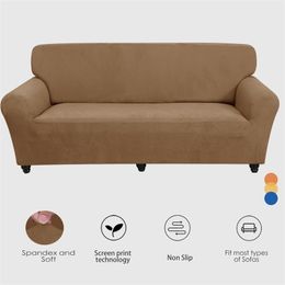 Thicken Plush Elastic Sofa Covers for Living Room Universal All-inclusive Sectional Couch 1/2/3/4 seater 211207