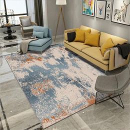 Tappeti tappeti tappeto per soggiorno astratto blu arancione color olio dipinto moquette camera da letto moderne decorazioni per la casa moderna