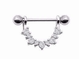 Lot10pcs 14G Jewerly Nipple Shield Ring Bar Piercing Crystal CZ Gems Body Jewellery
