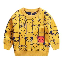 Cute Animal Winter Boys Sweaters Full Pattern Children Knitwear Fall Clothe For Kids Girl Pullover Y1024