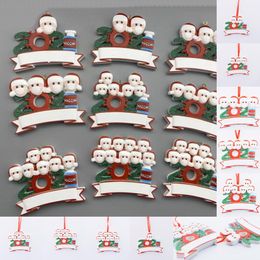 2021 Christmas Ornament tree Decorations Quarantine Resin Personalized Survived Family Tree Pendant Accessories Mixed Styles with Rope