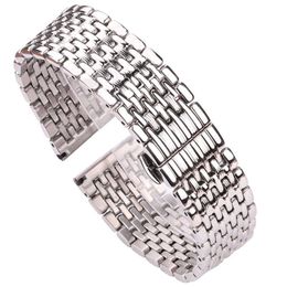 Watch Bracelet 16mm 18mm 20mm 22mm Silver Stainless Steel Watchbands Women Men Solid Wrist Watch Strap Accessories H0915
