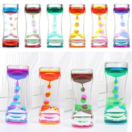 Other Clocks & Accessories Double Color Dynamic Oil Drop Leak Hourglass Toys Hourglasses Ornaments Liquid Timer Beautiful Waist Crafts