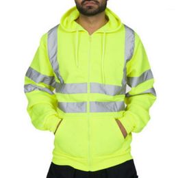 Men's Jackets 2021 Work High Visibility Pullover Casual Long Sleeve Hoody Sweatshirt Tops Men Jacket Hooded Blouses