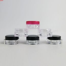 100 x 5g Mini Travel Refillable plastic cosmetic make up cream jar sample display square bottle Containers PS materialgoods qty