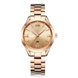 Simple and fashionable stainless steel Analogue quartz watch womens calendar ladies watches Color1