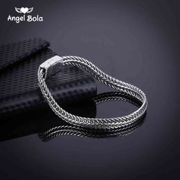 Fashion Link Ancient Silver color Bracelet Women Heavy 5MM Wide Mens Buddha Bangles 2020 Bicycle Chain Wristband