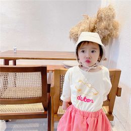 Spring kids clothing children korean style cartton letter t-shirts boys girls long sleeve base Tops 210615