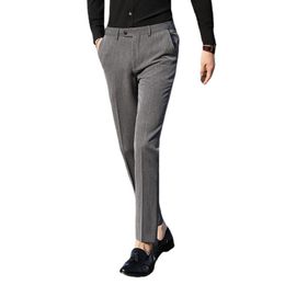 Men's Suits & Blazers Pure Colour Men Business Suit Pants Slim Fit Mens Striped Size S M L XL XXL XXXL 4XL 5XL Casual Trousers