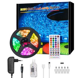 Strips Bluetooth APP Music Activated SMD RGB Flexible LED Strip Lighting 5M 16.4ft With Remote Controller For IndoorLED StripsLED