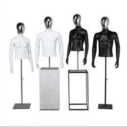 Men's and women's White Dumb Black Half Figure Model Headless Dummy Mannequin