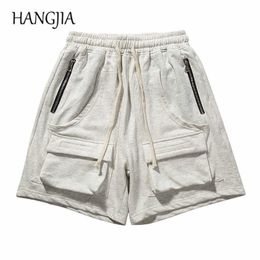 Urban Mens Streetwear Drop-crotch Cargo Sweat Shorts Summer Hip Hop Pockets Harem Sweat Pants Men Women Baggy Joggers Shorts C0607