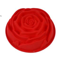 50PCS Silicone Big Cake Moulds Rose Shape Cake Bakeware Baking Tools 3D Bread Pastry Mould Pizza Pan RRB12981