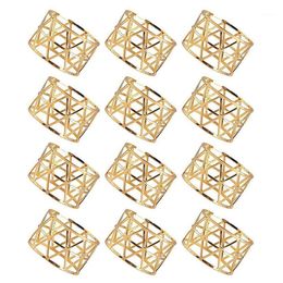 Napkin Rings 12PCS Gold Buckle For Dining Anniversary Birthday Christmas Candlelight Dinner Table Decoration