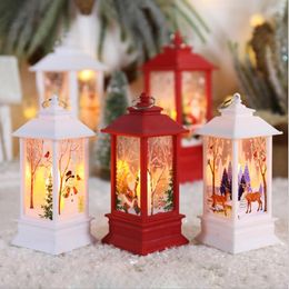 Christmas Retro Garden Lantern LED Luminescent Light Plastic Cartoon Hand Lamps Home Decor Decorative Supplies