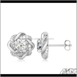 Jewelryszjinao Vvs1 D Colour 1Ct Moissanite Stud Real 925 Sterling Sier Diamond Earrings Flower Wedding Womens Jewelery Gift Drop Delivery 202