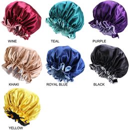 Home Silk Night Hat Double side wear Women Head Cover Sleep Cap Satin Bonnet for Beautiful Hair - Wake Up Perfect Daily Factory Sale ZWL223