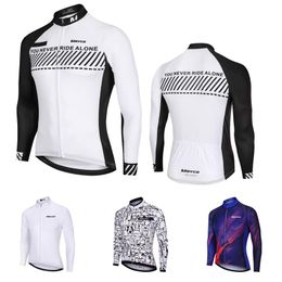 Racing Jackets Men Long Sleeve Cycling Jersey Summer Spring MTB Bicycle Clothing Bike Sports Tops Wear White Hombre BMX Jac