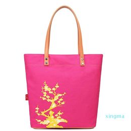 Evening Bags Printed Cotton Canvas Bag Ethnic Style Portable Large Capacity Tote Fashionable Purses And Handbags Luxury Designer