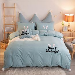 New Fashion Simple Style home bedding sets bed linen duvet cover flat sheet Bedding Set Cute Full King Single Queen,bed set 210319