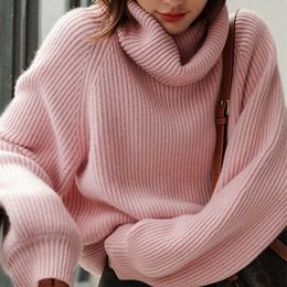 Autumn Winter oversize thick Sweater pullovers Women loose cashmere turtleneck big size Sweater Pullover for women female 211218