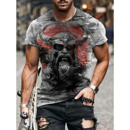 Men's T-Shirts Viking Series 3D Printed Short-sleeved T-shirt O-neck Plus Size Comfortable Clothing Fashion 2021