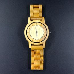 Relojes de pulsera Minimal Estilo Olivo Olivewood Hombres Reloj de Madera Oliva Olive Middle Maple Mape Dorado Reloj de pulsera Idea de regalo