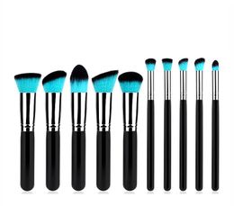 DHL 10pcs Kabuki Makeup Brushes Set Tools Cosmetic Facial Brush With Nylon Hair Quality