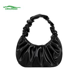 Underarm Bag Fashion Cloud Folding PU One Shoulder Ladies Simple Leisure Shopping Travel Portable Baguette Bag