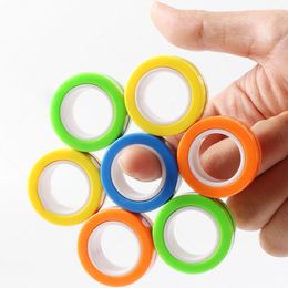 Christmas Gifts Stress Relief Magnetic Ring Decompression Finger Toys Anti-stress Spinner For Adults Kids 3Pcs/Set