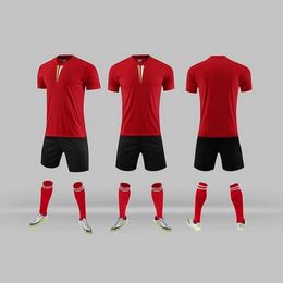 custom 2021 Soccer Jersey Sets Men's and women's adult orange sports training customized football shirt team uniform 14