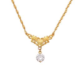 Xuping gold 24K white rhintone elegant style necklace for women