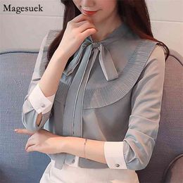 Blusas Elegant Long Sleeve Chiffon Women Blouse Work Wear Shirt Blouses Casual Solid Shirts 1321 210512