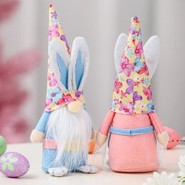 Party Supplies Easter Bunny Ears Spring Gnomes Xmas Swedish Tomte Handmade Plush faceless Long Legs Doll Holiday Home Decoration CCE11139
