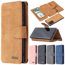 multifunction phone case UK - 2in1 Wallet Phone Cases for Samsung Galaxy S20 Note20 Ultra S10 Plus, Matte PU Leather Multifunction Flip Kickstand Cover Case with Zipper Coin Purse and Card Slots