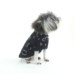 Dog Apparel Fashion Designer Dog's Letter Printing Black Shirt Dogs Cats Clothing Plus Size