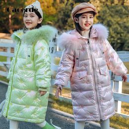 -30 Degree Russia girls winter coat parka 2020 New Children down jacket embroidery warm Kids outerwear Girl snowsuit 5-12 Years H0909