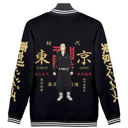 Tokyo Revengers Baseball Jacket Coat Harajuku Fashion Manjiro Sano Jacket Streetwear Popular Anime Cosplay Clothes Bomber Jacket Y0903