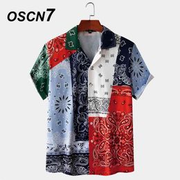 OSCN7 Casual Printed Short Sleeve Shirt Men Street Hawaii Beach Oversize Women Fashion Harujuku Shirts for Men MX006 210708