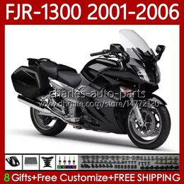 OEM Body For YAMAHA FJR-1300 FJR 1300 A CC 2001 2002 2003 2004 2005 2006 Gloss Black Bodywork 106No.84 FJR1300A FJR-1300A 01-06 FJR1300 01 02 03 04 05 06 MOTO Fairing Kit