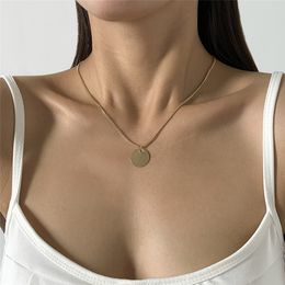 Simple Minimalist Sequin Pendant Choker Necklace for Women Men Female Boho Clavicle Thin Chain Jewelry Bijoux Collares