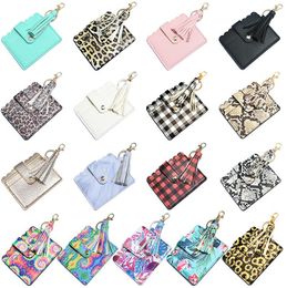 Creative PU Leather Cards Case Ladies Coin Purse Bag Keychain for Party Favour Bus Card Holder with Tassel Keyring