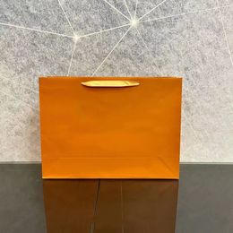 Orange Original Gift Paper bag handbags Tote bag high quality Fashion Shopping Bag Wholesale cheaper 0ap1