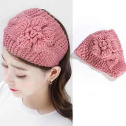 Fashion Women Knitted Headbands Winter Warm Crochet Head Wrap Wide Hairband Flower Headband Headdress Hair Accessories